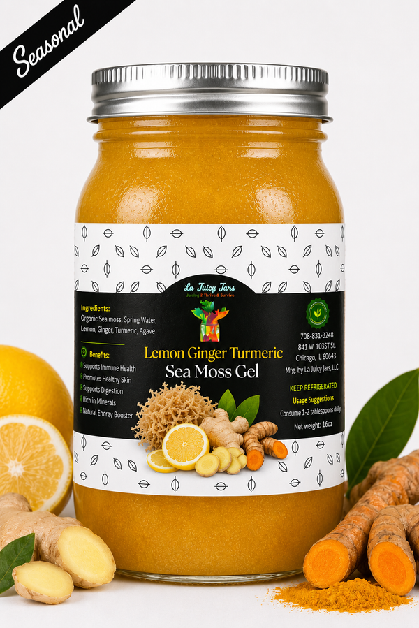 Lemon Ginger Turmeric Sea Moss Gel (Seasonal)